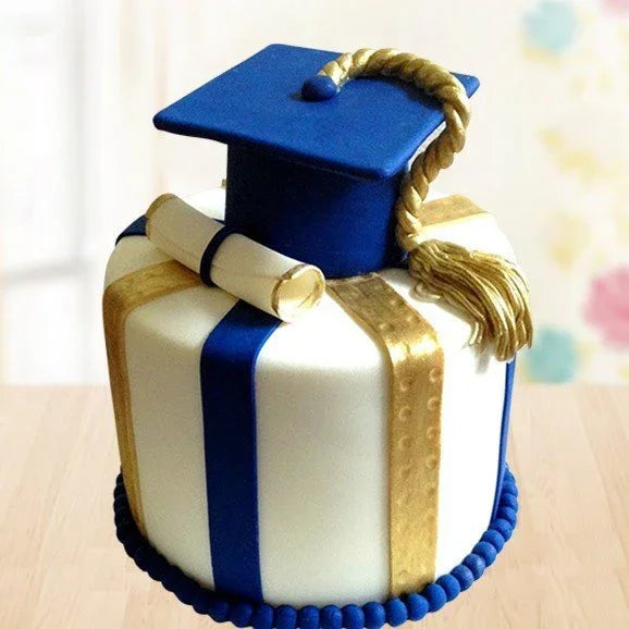 Blue Graduation Cake