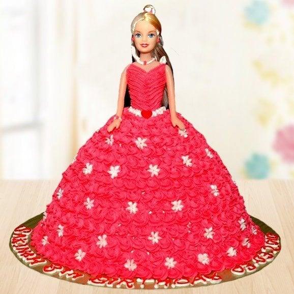 Red Barbie Cake