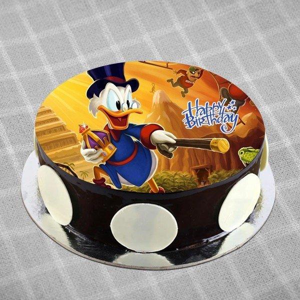 Chocolate Photo Cake of Scrooge McDuck - Cake Delivery in Kalyani