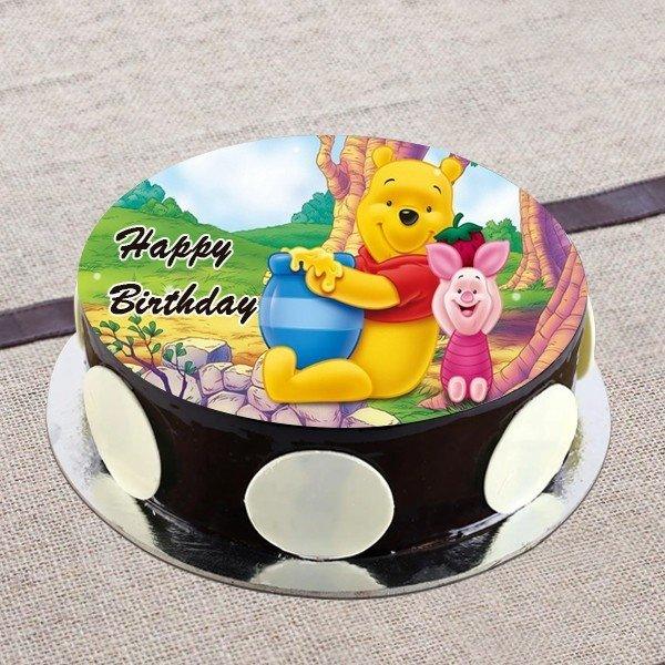 Chocolate Pooh Photo Cake