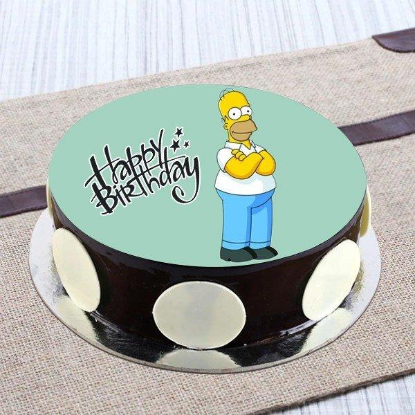Angry Simpson Chocolate Photo Cake - Cake Delivery in GiftsGhaziabad
