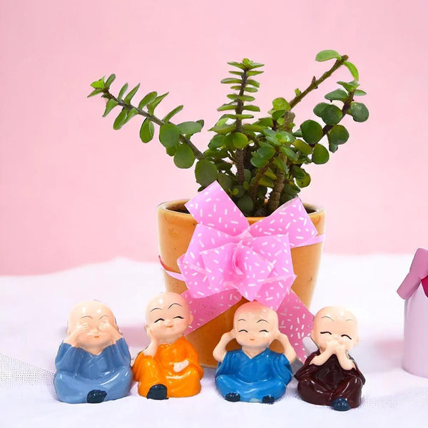 Occasions With Jade Plant And Cute Monks