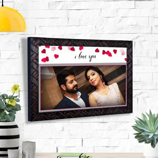 Personalised Brown Couple Photo Frame A4 | OyeGifts