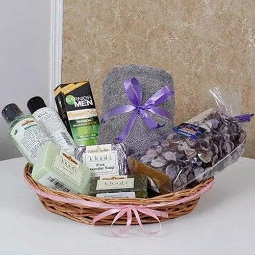 Khadi Herbal Grooming Hamper with Lavender Soaps & Face Care - Cosmetics for Men Gift for Men