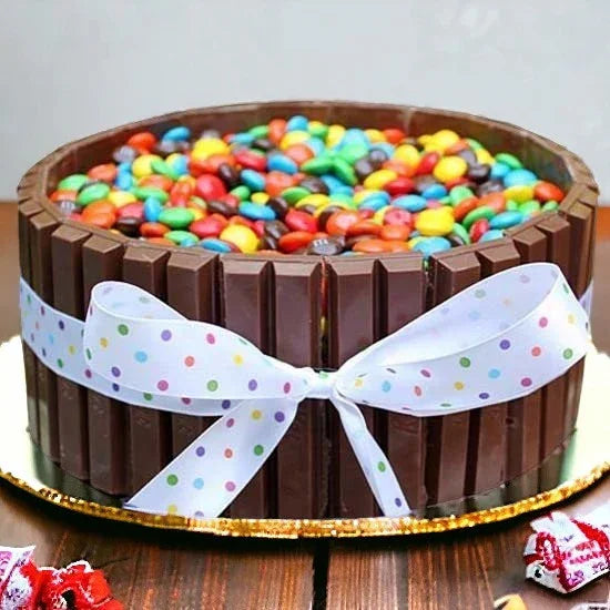 Chocolate KitKat Cake with Colorful Gems 1 Kg - Cake Delivery in GiftsGhaziabad