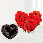 Heart Shape 30 Red Roses Arrangement with 1 Kg Chocolate Cake customer review image