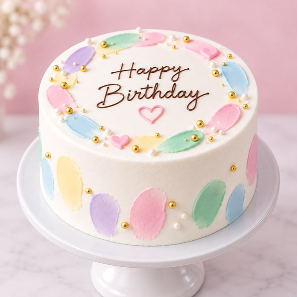 Pastel Happy Birthday Cake Half Kg