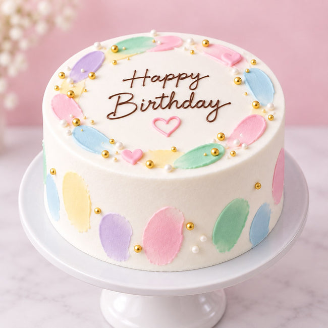 Pastel Happy Birthday Cake Half Kg