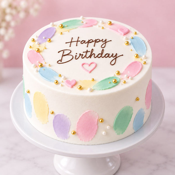 Pastel Happy Birthday Cake Half Kg