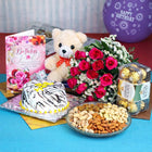 Birthday Hamper with 12 Pink Roses, Half Kg Vanilla Cake & Ferrero Rocher customer review image