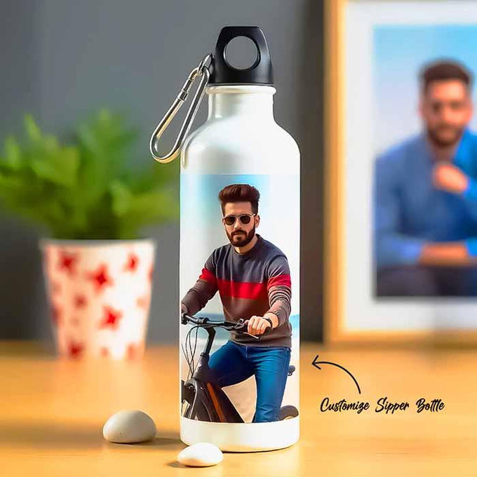 Personalized Aluminium Photo Sipper Bottle 750 ml