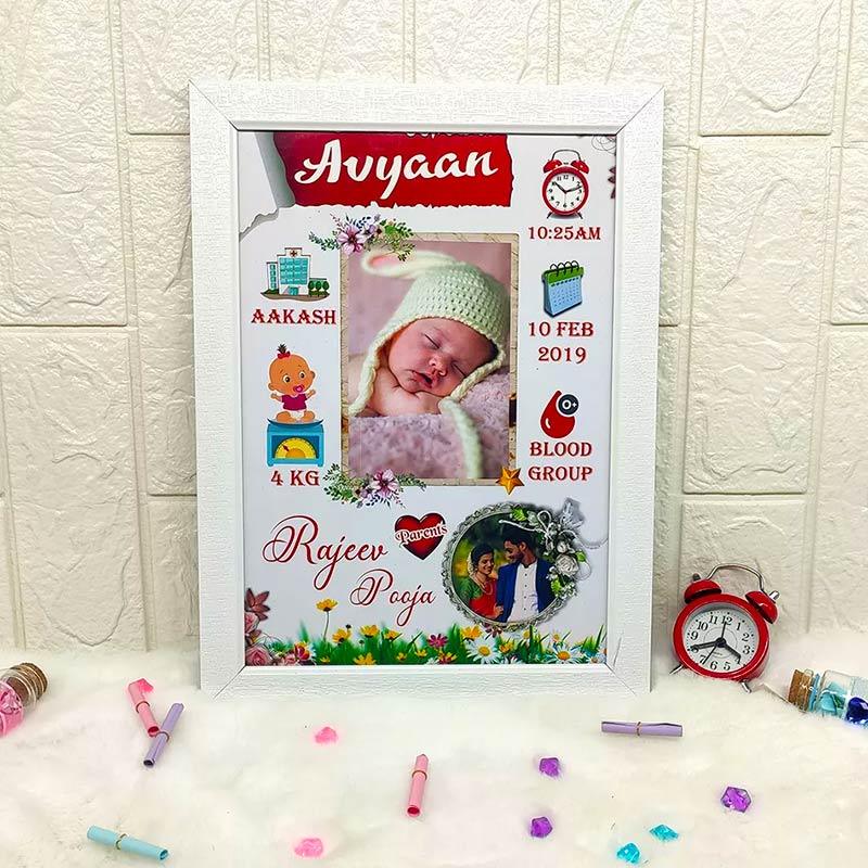 New Born Baby Photo Frame & White/Black