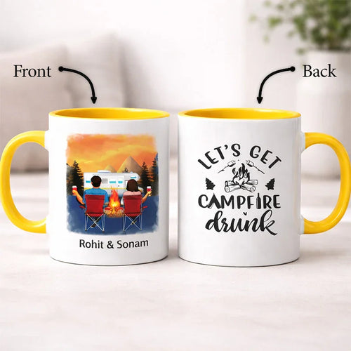 Personalized Campfire Couple Mug – “Let’s Get Campfire Drunk” Online Gift Delivery
