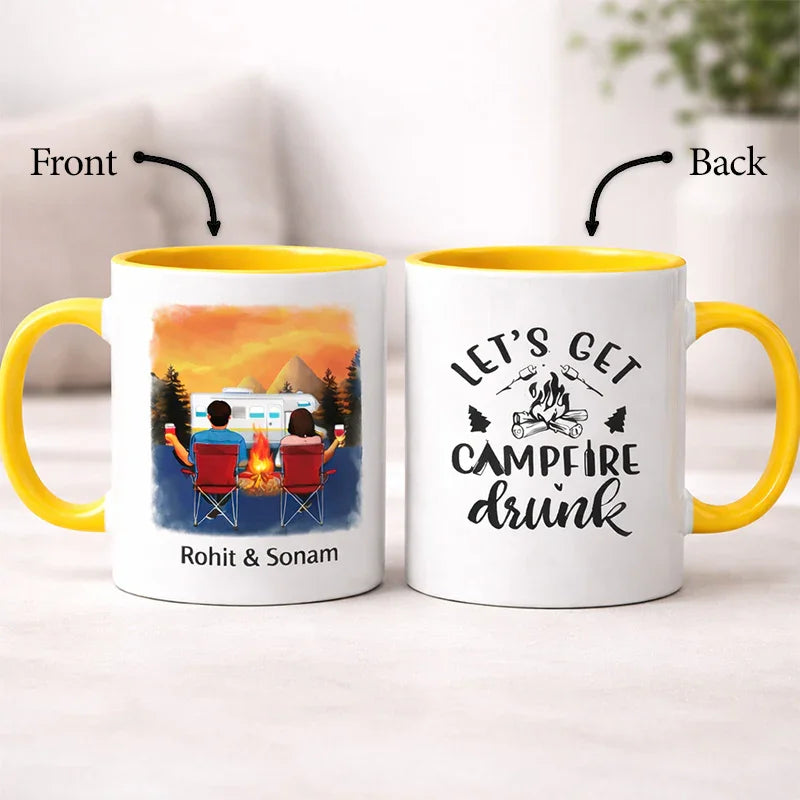 Personalized Campfire Couple Mug – “Let’s Get Campfire Drunk”