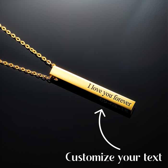 Personalized Cuboid Bar Pendant