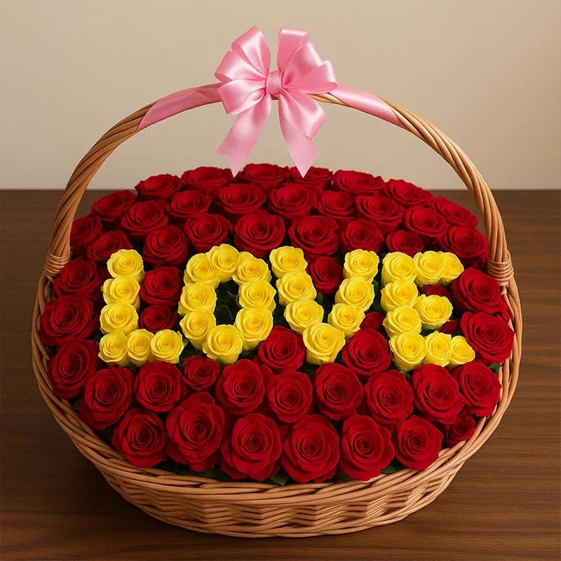 Personalized  Name Roses Arrangement