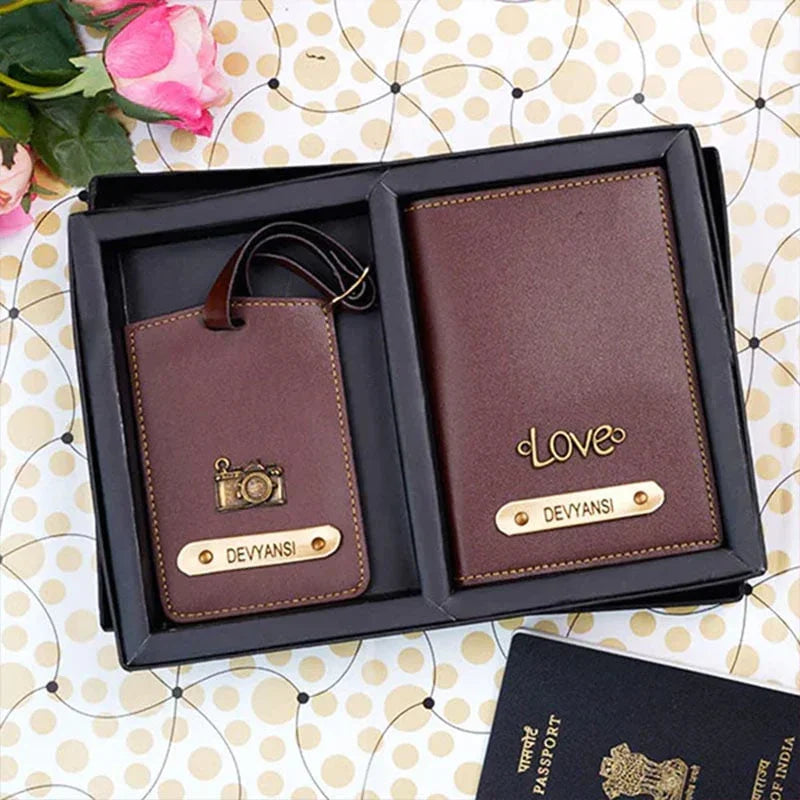 Customized Passport And Luggage Tag Combo