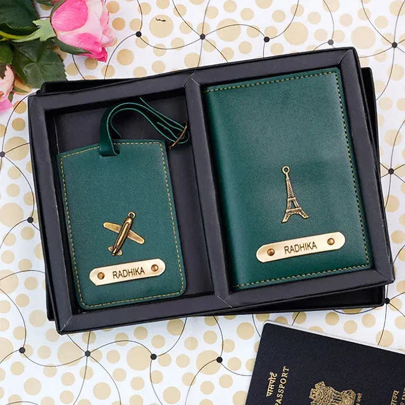 Customized Passport And Luggage Tag Combo