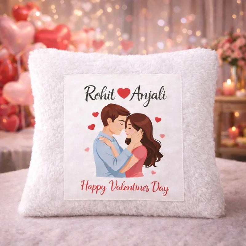 Personalized Valentine’s Day Couple Cushion with Names