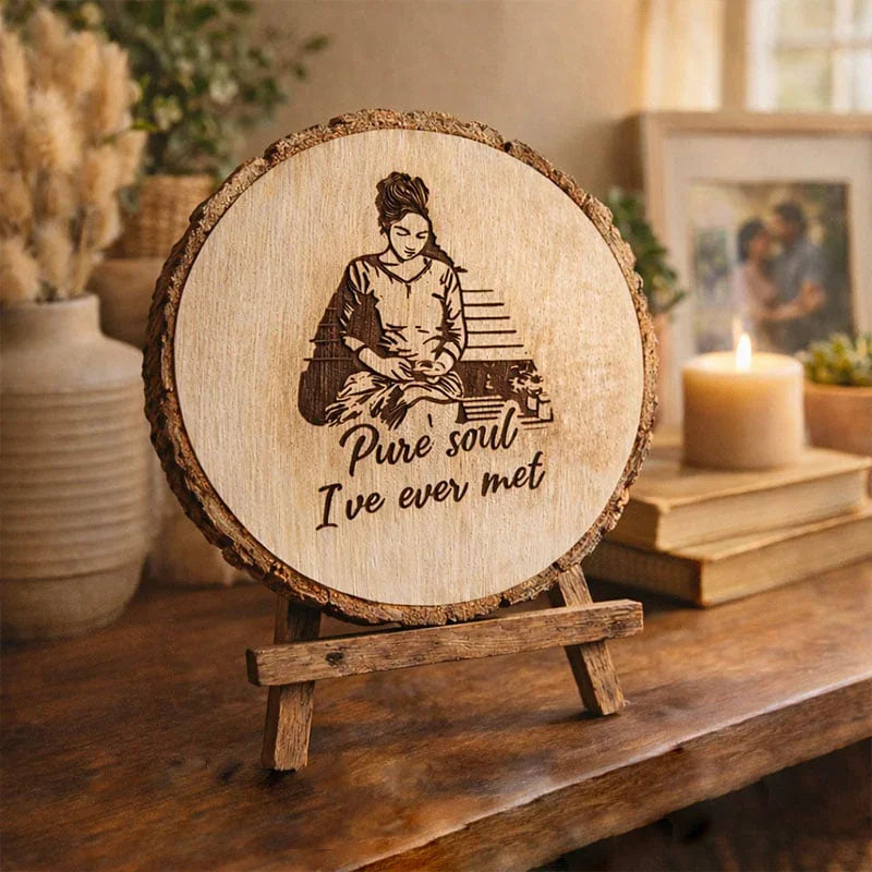 Personalized Wooden Photo Plaque – “Pure Soul I’ve Ever Met” Engraved Keepsake