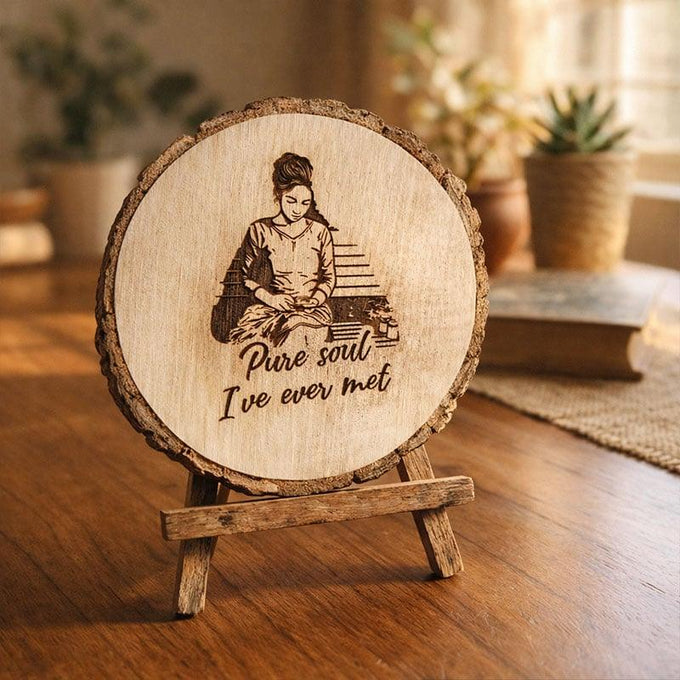 Personalized Wooden Photo Plaque – “Pure Soul I’ve Ever Met” Engraved Keepsake