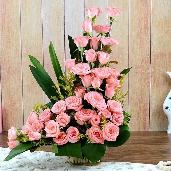 Pink Blossom Basket - Flower Delivery in GiftsGhaziabad