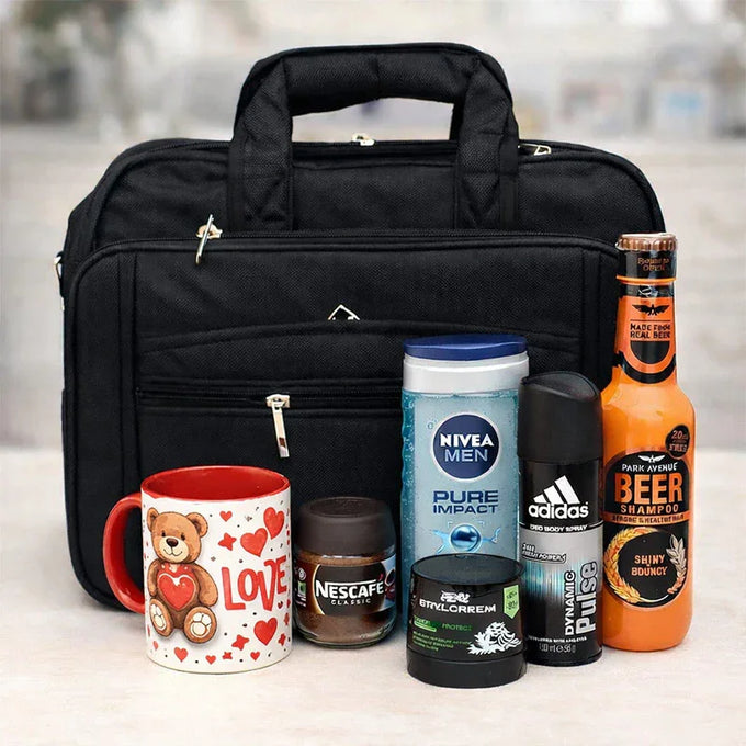 Men's Grooming Hamper with Portfolio Bag - Bags Gift for Men