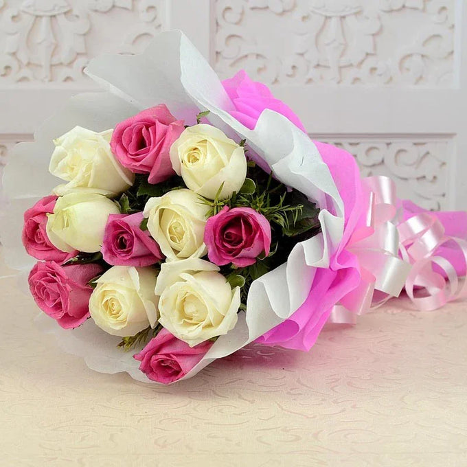 Pretty Pink Roses Bunch - Flower Delivery in Kalyani