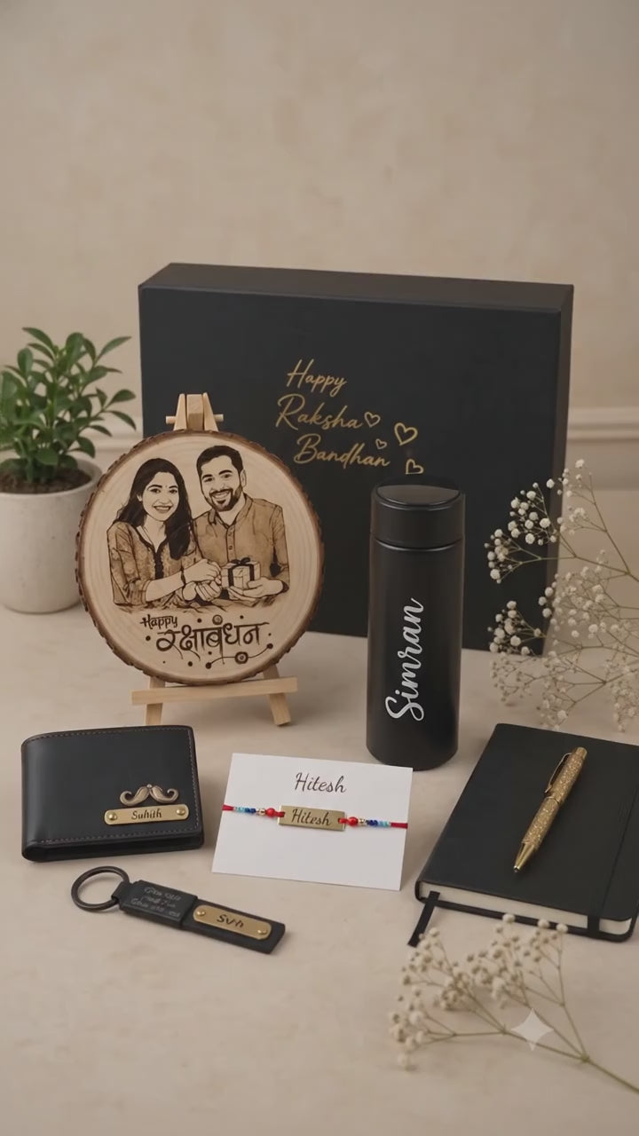 Load video: Personalized Premium Rakhi Gift Hamper for Brother