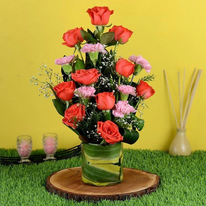 Radiant Blooms in a Vase - Flower Delivery in GiftsGhaziabad