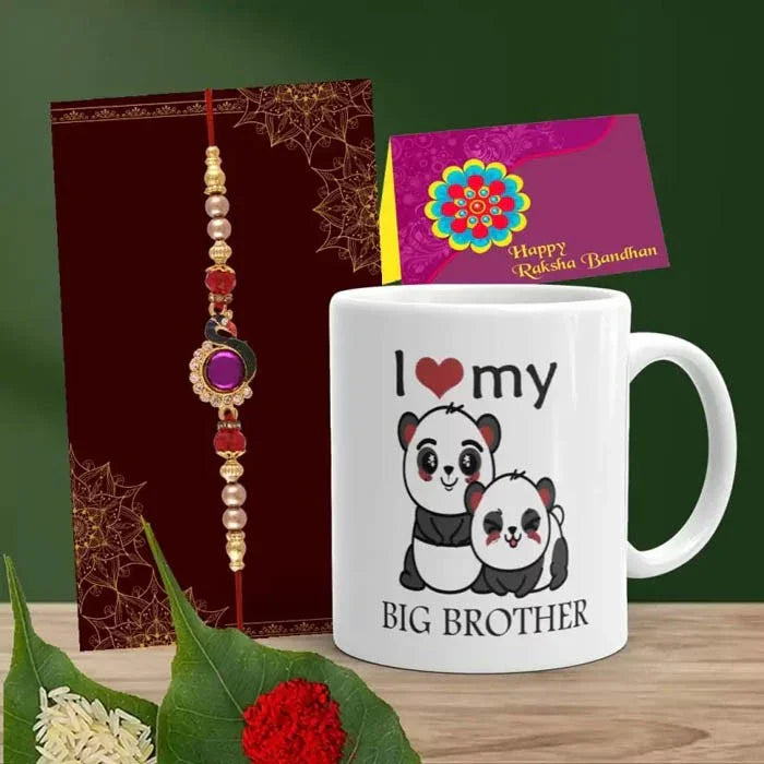 One Mug  Rakhi  and Greeting Card Set