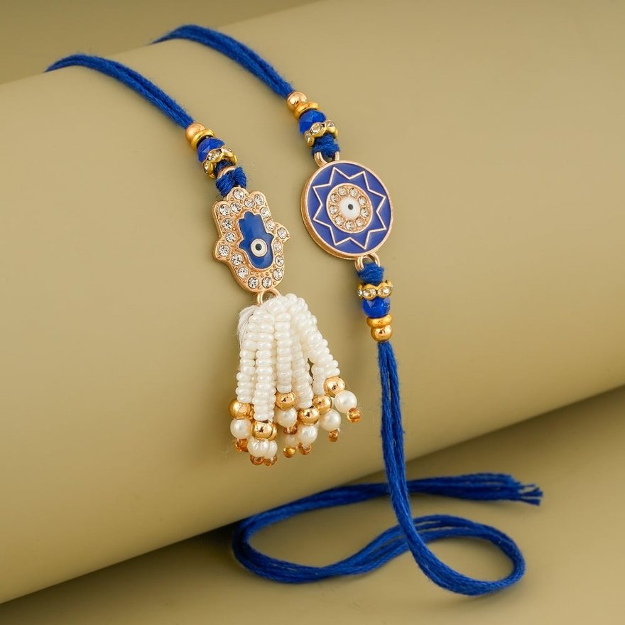 Evil Eye Protection Bhaiya Bhabhi Rakhi & Lumba Set