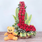 Red Roses Arrangement With Teddy customer review image