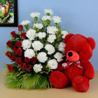 Red & White Bouquet with Teddy customer review image
