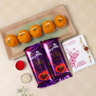 Motichur Laddoo with Dairy Milk Silk & Designer Rakhi Gift Combo customer review image
