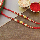 Beaded Stone Studded Pearl Rakhi Set of 2 for Brothers customer review image