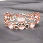 Rose Gold-Toned Stone N Pearl-Studded Bracelet customer review image
