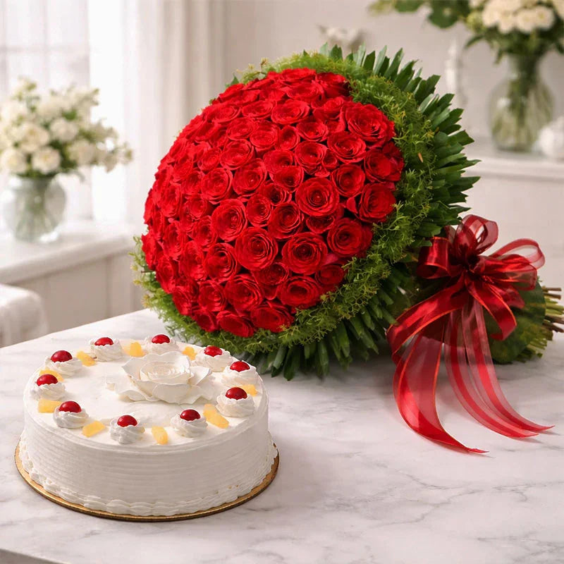 Roses N Pineapple Cake