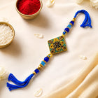 Royal Blue Meenakari Diamond Rakhi customer review image