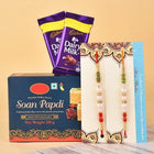 2 Pearl Rakhi Set with Soan Papdi & Cadbury Dairy Milk Chocolates customer review image
