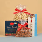 Single Pearl Rakhi with Almonds, Cashews & Soan Papdi Gift Box customer review image