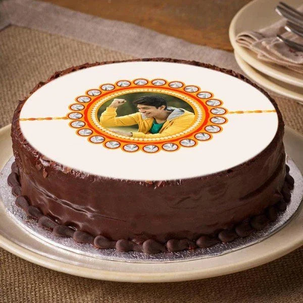 Personalised Rakhi Photo Chocolate Truffle Cake - Cake Delivery in GiftsGhaziabad