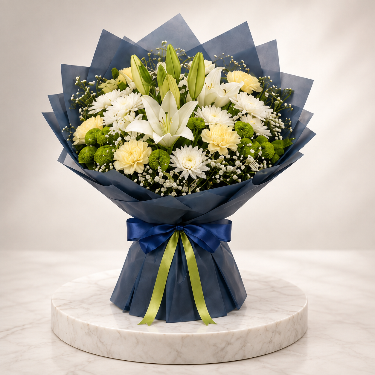 Serene Ivory Lily Bouquet