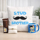 Stud Bro Cushion With Mug Chocolate Rakhi Combo customer review image