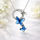 Stylish Platinum Silver Plated Crystal Butterfly Chain Pendant Necklace for Women customer review image