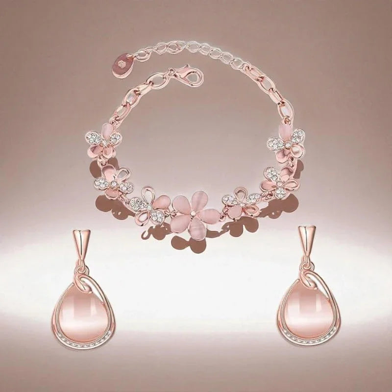 Stylish Rose gold plated crystal bracelet for women and girls