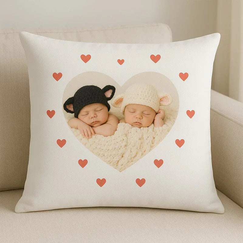 Sweet Hearts Custom Photo Pillow
