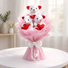 3 Teddy Bear Bouquet with Pink Wrapping Paper customer review image