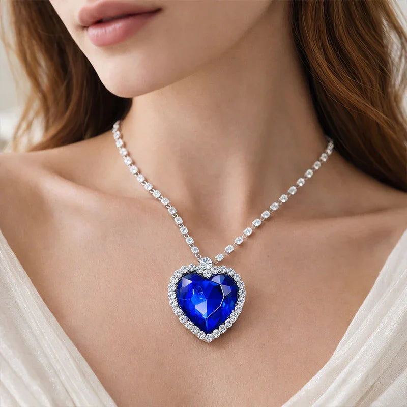 The Famous Titanic Heart of Ocean Pendant Necklace for Women N Girls