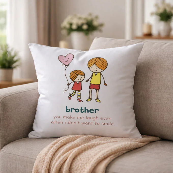 Brother Printed Cushion 12 x 12 Inches
